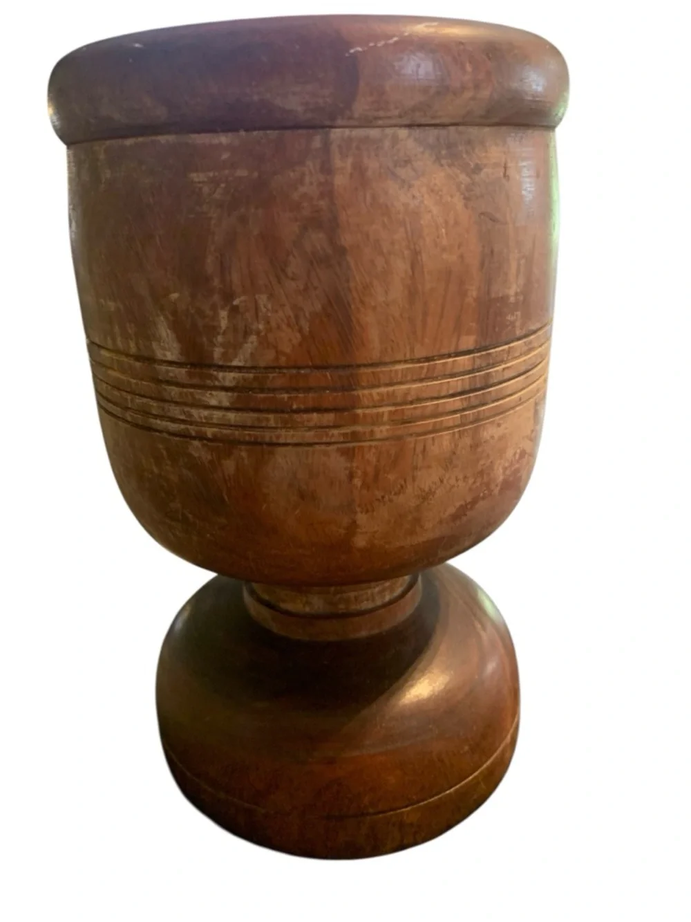 Vintage Wooden Mortar & Pestle Beautifully Hand Carved Dominican‎ Republic